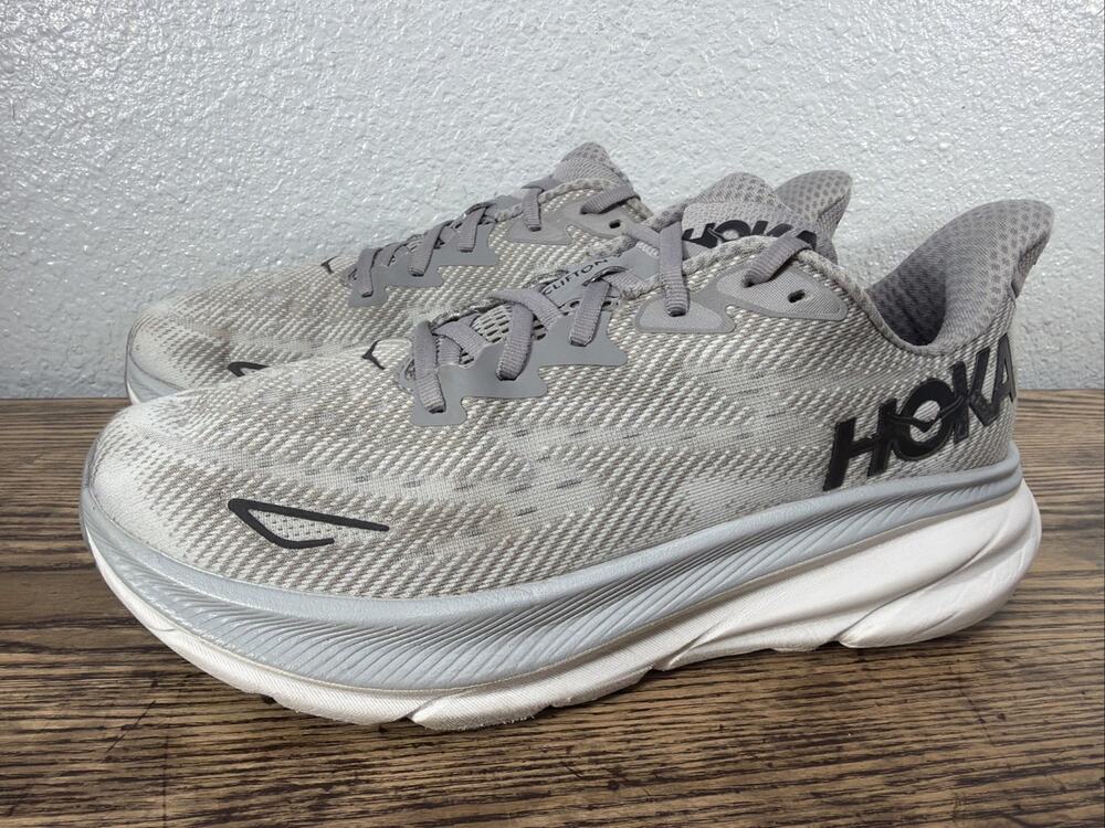 Hoka One One Clifton 9 Harbor Mist Black Running Shoes 1127895 HMBC Mens 9.5 D